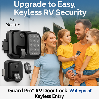 NESTILY Guard Pro™ RV Door Lock Keyless Entry Waterproof, 2 Fobs, 1 Control 2 Doors